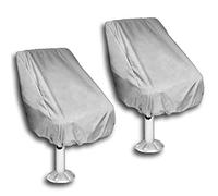 Orton Paquete de 2 Fundas de Asiento de Barco, Cubierta de Asiento de Silla de Banco de Capitán de Pontón Impermeable Exterior, Fundas de Protección de Silla