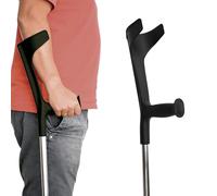 Ortones - Muletas para Adultos Regulables De Aluminio, Pack 2, Conteras Antideslizantes, Empuñadura Anatómica, Clip De Ajuste Rápido, Color Negro, Fabricado En España