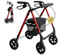 OrtoPrime Andador para Ancianos ASIENTO ALTURA REGULABLE Andador Adultos con Cesta Andadores Adultos PLEGABLE - Andador con asiento Tacataca Ancianos - Caminador Personas Mayores ROLLATOR 4 Ruedas
