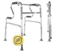 OrtoPrime Andador para Ancianos sin Ruedas con INCORPORADOR tacataca para ancianos - Caminadores para mayores - Andador Ancianos ALUMINIO Andador Adulto PLEGABLE