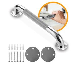 OrtoPrime Asidero Ducha Acero Inoxidable 30 CM - Asa de Seguridad para Baño - Asidero baño - Agarraderas baño - Asa ducha - Asa Bañera - Barra de seguridad baño - BARRA ANTIDESLIZANTE DUCHA