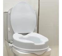 OrtoPrime Elevador WC Adulto Con Tapa - Altura 10 cm - Asiento de Inodoro Ortopédico con cierres Laterales de Seguridad - Alzador WC Universal Adaptable - Alza Inodoro