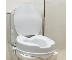 OrtoPrime Elevador WC Adulto Con Tapa - Altura 10 cm - Asiento de Inodoro Ortopédico con cierres Laterales de Seguridad - Alzador WC Universal Adaptable - Alza Inodoro