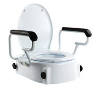 OrtoPrime Elevador WC Inclinable con Reposabrazos Abatibles - Altura Regulable 5, 10 y 15 Centímetros - Alza wc con Tapa - Alzador de Inodoro Portátil