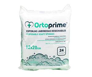 OrtoPrime Esponjas Jabonosas Desechables Bebes y Adultos, Piel Suave y Limpia - Toallitas Jabonosas Baño, Multicolor, 24 Unidades