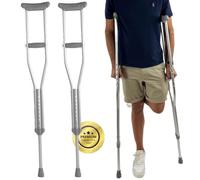 OrtoPrime Muletas Adulto AXILARES Pack X2 Unidades Regulables - Muleta de Aluminio Ligera y Acolchada para Andar - Muleta Adultos Mujer y Hombre - Muletas de Aluminio ORTOPÉDICAS