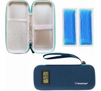 OrtoPrime Nevera para Insulina FRÍO X2 GELES INCLUIDOS Porta insulina - Isotérmico Insulina FRÍO 12H Nevera Insulina Viaje - Nevera Medicamentos Portátil para DIABÉTICOS 12H (Azul con Termómetro)