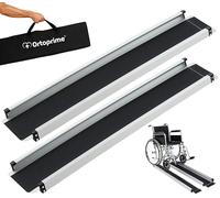 OrtoPrime Rampas Telescópicas para Silla de Ruedas Pack X2 Extensibles Rampas Minusválidos Antideslizantes - Rampa Salva Escalones Aluminio escalón PORTÁTIL - Rampa Silla de Ruedas Salvaescaleras