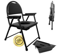 OrtoPrime Silla WC Personas Mayores Plegable - Silla Orinal Adulto - Sillas WC PORTÁTIL para Personas Mayores Silla Inodoro Ancianos - Asiento Inodoro Adultos Portátil - Sillas Baño GERIÁTRICA