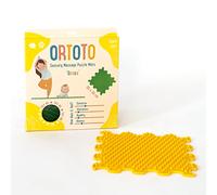 ORTOTO Alfombrilla de masaje sensorial individual, alfombrilla de rompecabezas, ortopédica, alfombrilla de masaje manual (hierba, amarillo)