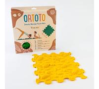 ORTOTO Tapete de masaje sensorial individual de primera calidad, tapete de rompecabezas, ortopédico, tapete de masaje manual (piñas, amarillo)