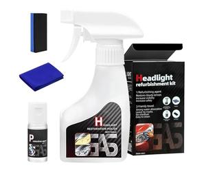 Ortviai Kit de Líquido Restaurador para Faros de Automóviles, Limpia Pulimento Coche Liquido para Faros, Que Elimina la oxidación y el amarilleo, para Todo Tipo de Vehículos