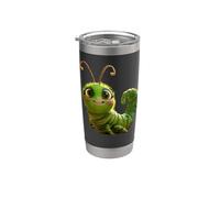 Oruga Orugas Divertidas Metamorfosis Verde Dulce Oruga Vaso térmico de acero inoxidable de doble pared