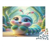 Oruga Peluche Dibujo Animado Puzzle de 1000 Piezas Puzzle para Adultos Bosque fantástico Juego de Puzzle 1000 Piezas Relajación Decoración Regalo 52x38cm/1000pcs