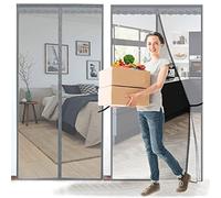 Orumrud Mosquitera Puerta Magnética Balcon, 75X205CM Mosquiteras Balcón Cortina Mosquitera de Malla Puertas Cortina Resistente para Corredor, Puerta Patio Hogar Cuarto Sala Cocina, GRIS