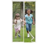 Orumrud Mosquitera Puerta Magnética, Cortina Mosquitera para Puertas 110x200cm, Fibra de vidrio Reforzada con Correas, Cortinas Mosquiteras para Puertas, Puerta Doble, Patio, Sala de Estar, Blanco