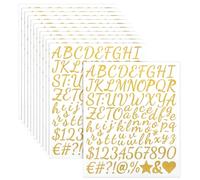 Oruola 1152 calcomanías de letras cursivas autoadhesivas 1 pulgada, bonitas letras y números para carteles, manualidades, buzones, coche (12 hojas)