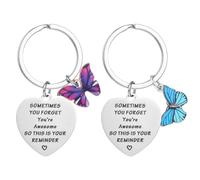 oruola 2 llaveros inspiradores de regalo para mujeres, el mejor llavero de motivación para el día de la madre, cumpleaños, Navidad, Sometimes You Forget You're Awesome pequeños regalos para hija,
