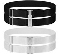 oruola 2 pares de ligas de pierna para muslo, liguero ajustable con hebilla de metal, liga elástica para fiesta y baile, gótica punk para mujer