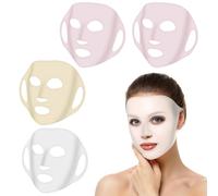 Oruola 4 piezas de máscara de silicona, cubierta de mascarilla, mascarilla facial reutilizable de silicona, máscara de silicona antiarrugas, soporte para mascarilla hidratante previene la evaporación