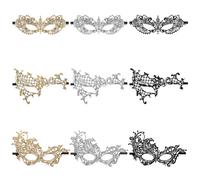 oruola 9 unidades máscara veneciana para mujer, máscaras de encaje para mujer, máscara de encaje sexy, disfraz de cara, 3 formas, máscaras para mujeres, hombres, bailes de graduación, carnaval, Mardi