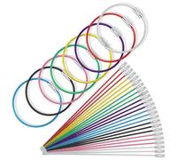 oruola Cable de alambre para llavero, paquete de 24 soportes grandes de acero inoxidable, aro para llavero para etiqueta de equipaje, llavero de cable de 15 cm en 8 colores para viajes, senderismo y