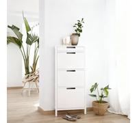 Orus zapatero estrecho colgante de madera lacada en blanco