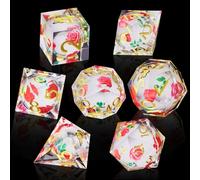 ORUZA D&D Liquid Core Dados D4 D8 D10 D12 D20 D% Rosas Arenas movedizas D&D D4 D6 D8 D10 D12 D20 D% Rosas Arenas Movedizas Juego de Dados para Dungeons and Dragons RPG MTG Pathfinder