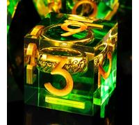 ORUZA Juego de 7 dados de resina de El Señor del Anillo DND con borde afilado, poliédricos, para Dungeons and Dragons, RPG, MTG, juegos de rol, D20, D12, D10, D8, D6, D4, D%