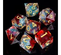 ORUZA Juego de 7 dados poliédricos de núcleo líquido D4 D6 D8 D10 D12 D20 D% DND para Dungeons and Dragons RPG MTG Pathfinder Juego de roles