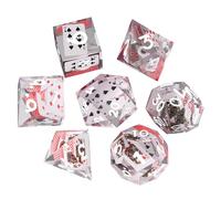 ORUZA Juego de 7 dados poliédricos de resina DND con borde afilado para Dungeons and Dragons RPG MTG mesa juegos de rol Die D20 D12 D10 D8 D6 D4 D%