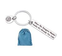 ORUZA Llavero de Dungeons and Dragons DM Gifts When The Dungeon Master Smiles It's Already Too Late Fans Gift Dragon Masters Regalo para hijo, mejor amigo, novio, plata
