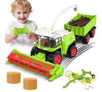 Orvyna Cosechadora Teledirigida para Niños, RC Tractor Juguete Grande con Remolque, Luz y Sonido, Cosechadora de Granja a Partir de 3 4, 5, 6 Años