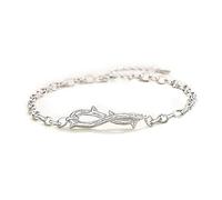 Oryvandel Pulsera de plata de ley 925 con diseño de bosque con estética minimalista para el día de San Valentín y la oficina, Eine Grösse, Plata de ley, Circonita cúbica