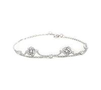 Oryvandel Pulsera de plata de ley 925 con diseño de bosque con estética minimalista para el día de San Valentín y la oficina, Eine Grösse, Plata de ley, Circonita cúbica