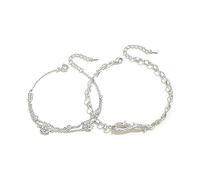 Oryvandel Pulsera de plata de ley 925 con diseño de bosque con estética minimalista para el día de San Valentín y la oficina, Eine Grösse, Plata de ley, Circonita cúbica
