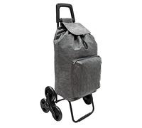 ORYX Carro De La Compra 6 Ruedas Sube Escaleras Gris Jaspeado 54 litros Carrito De La Compra Poliester. Bolsa Térmica Refrigeración