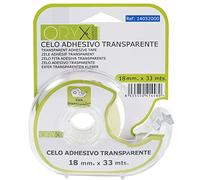 ORYX Cinta Celo Adhesivo Transparente 18 mm. x 33 Mts. Con Dispensador.