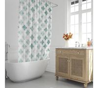 ORYX Cortina Ducha Geometrica Azul 180x200 cm. Impermeable