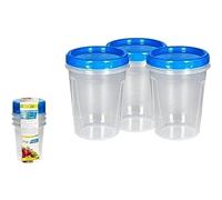 Oryx Hogar – Juego de recipientes plásticos redondos 1 litro – Pack 3 piezas