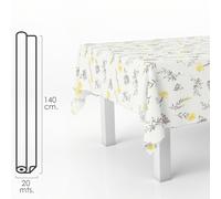 Oryx Hogar Mantel hule Flores amarillas Impermeable antimancha PVC 140 cm x 20 m Rollo recortable