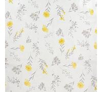 Oryx Hogar Mantel hule Flores amarillas Impermeable antimancha PVC 140 cm x 20 m Rollo recortable