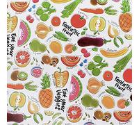 ORYX Mantel Hule Rectangular Frutas Fantasia. Impermeable Antimanchas PVC 140 cm. x 20 Metros. Rollo Recortable. Interior y Exterior