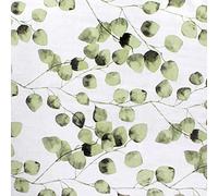 ORYX Mantel Hule Rectangular Hojas Verdes. Impermeable Antimanchas PVC 140 cm. x 20 Metros. Rollo Recortable. Interior y Exterior