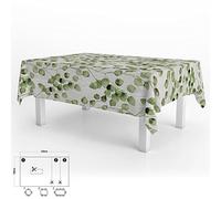 Oryx Hogar Mantel hule Hojas Verdes impermeable antimanchas recortable PVC 140x250 cm