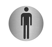 ORYX Placa Adhesiva Baño Hombre Acero Inoxidable Ø 7 cm.
