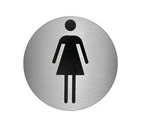 ORYX Placa Adhesiva Baño Mujer Acero Inoxidable Ø 7 cm.