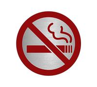 ORYX Placa Adhesiva No Fumar Acero Inoxidable Ø 7 cm.