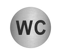 Oryx Hogar Placa adhesiva "WC" acero inoxidable Ø 7 cm