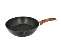 ORYX Sarten Honda Aluminio Forjado Antiadherente Ø 28x7,5 cm. Mango Engomado / 5 capas/Acabado Piedra/Para Todo Tipo de Cocinas